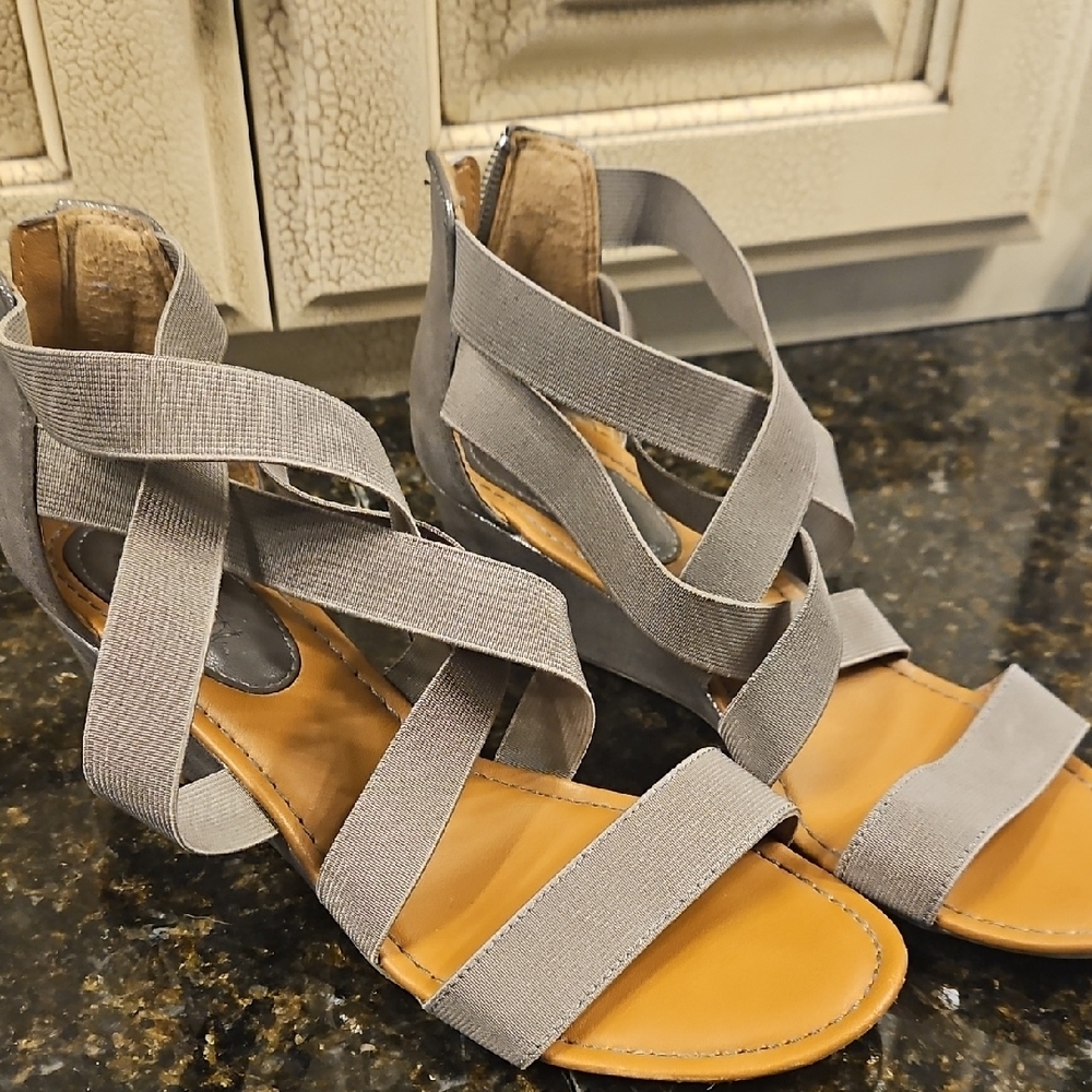 Gray Strappy Sandals
